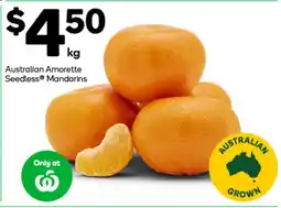 Woolworths Australian Amorette Seedless Mandarins offer