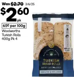 Woolworths Woolworths Turkish Rolls offer