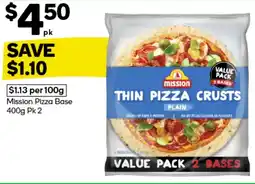 Woolworths Mission Pizza Base offer