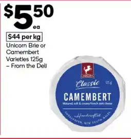 Woolworths Unicorn Brie or Camembert offer
