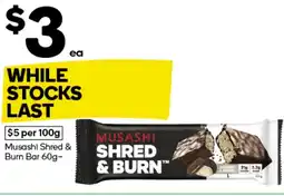 Woolworths Musashi Shred & Burn Bar offer