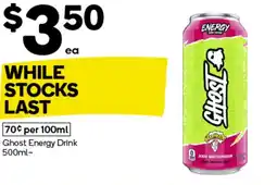 Woolworths Ghost Energy Drink offer