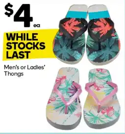 Woolworths Men's or Ladies' Thongs offer