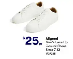 Woolworths Allgood Men's Lace Up Casual Shoes Sizes 7-13 offer