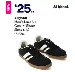 Woolworths Allgood Men's Lace Up Casual Shoes Sizes 6-12 offer