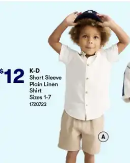 Woolworths Short Sleeve Plain Linen Shirt Sizes 1-7 offer
