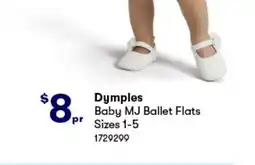 Woolworths Dymples Baby MJ Ballet Flats Sizes 1-5 offer