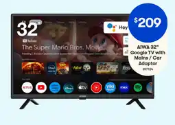 Woolworths AIWA 32" Google TV with Mains / Car Adaptor offer