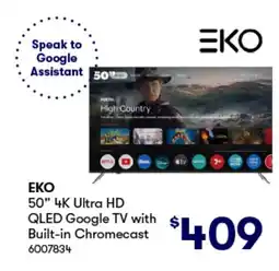 Woolworths 50" 4K Ultra HD QLED Google TV with Built-in Chromecast offer