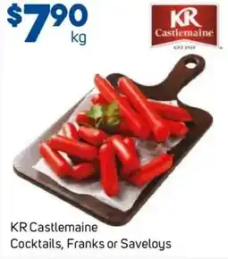 Foodland KR Castlemaine Cocktails, Franks or Saveloys offer