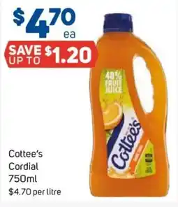 Foodland Cottee's Cordial offer