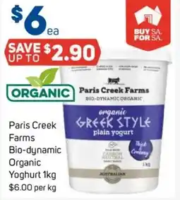 Foodland Paris Creek Farms Bio-dynamic Organic Yoghurt offer