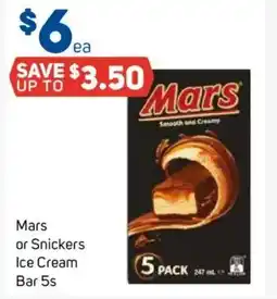 Foodland Mars or snickers ice cream bar offer