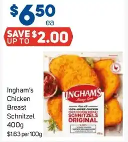 Foodland Ingham's chicken breast schnitzel offer