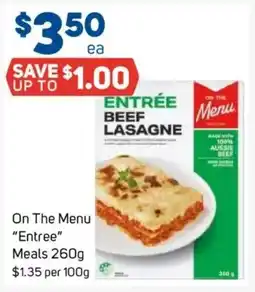 Foodland On the menu entree meals offer