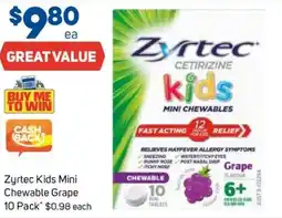 Foodland Zyrtec kids mini chewable grape offer