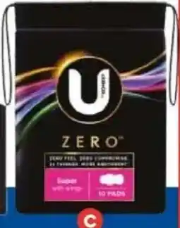 Foodland U by kotex zero pads with wings offer