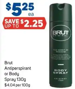 Foodland Brut antiperspirant or body spray offer
