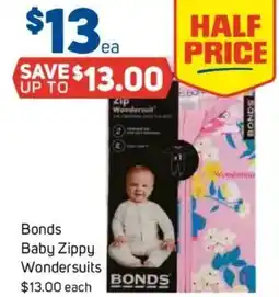 Foodland Bonds baby zippy wondersuits offer