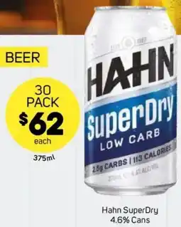 Foodland Hahn superdry 4.6% cans offer