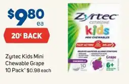 Foodland Zyrtec kids mini chewable grape offer