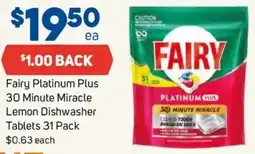 Foodland Fairy platinum plus 30 minute miracle lemon dishwasher tablets offer