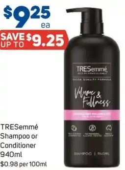 Foodland Tresemmé shampoo or conditioner offer
