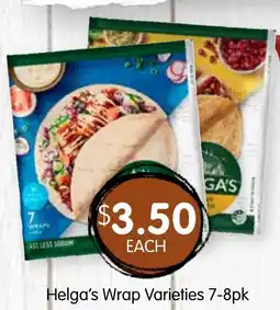 Spudshed Helga's wrap varieties offer