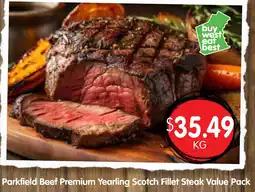 Spudshed Parkfield beef premium yearling scotch fillet steak value pack offer