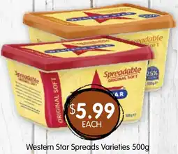 Spudshed Western star spreads varieties offer