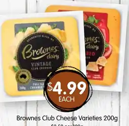 Spudshed Brownes club cheese varieties offer