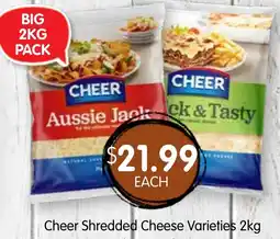 Spudshed Cheer shredded cheese varieties offer