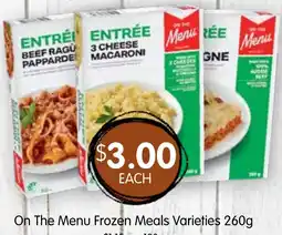 Spudshed On the menu frozen meals varieties offer