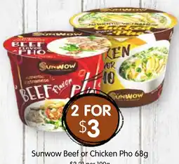 Spudshed Sunwow beef or chicken pho offer