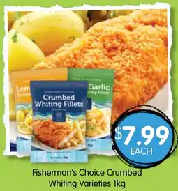Spudshed Fisherman's choice crumbed whiting varieties offer