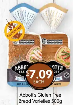 Spudshed Abbott's gluten free bread varieties offer