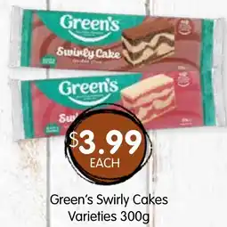Spudshed Green's swirly cakes varieties offer