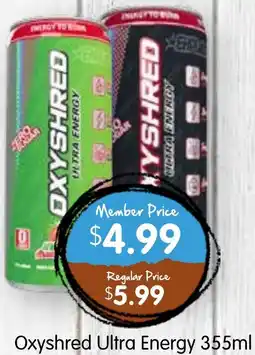 Spudshed Oxyshred ultra energy offer