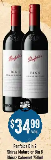 Spudshed Penfolds bin 2 shiraz mataro or bin 8 shiraz cabernet offer