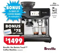 Harvey Norman Breville the barista touch coffee machine offer