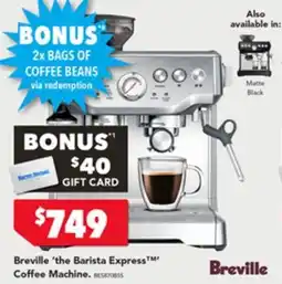 Harvey Norman Breville the barista express coffee machine offer
