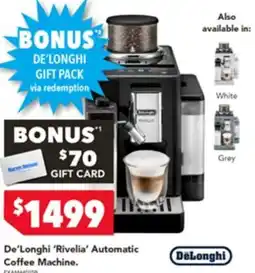 Harvey Norman De longhi rivelia automatic coffee machine offer