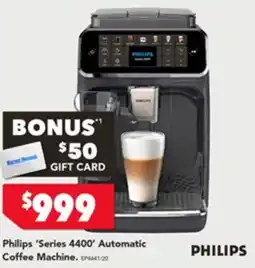 Harvey Norman Philips series 4400 automatic coffee machine offer