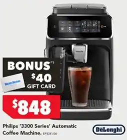 Harvey Norman Philips 3300 series automatic coffee machine offer