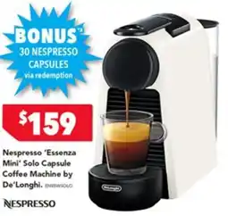 Harvey Norman Nespresso essenza mini solo capsule coffee machine offer