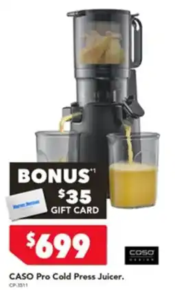 Harvey Norman Caso pro cold press juicer offer