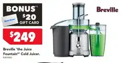 Harvey Norman Breville the juice fountain cold juicer offer