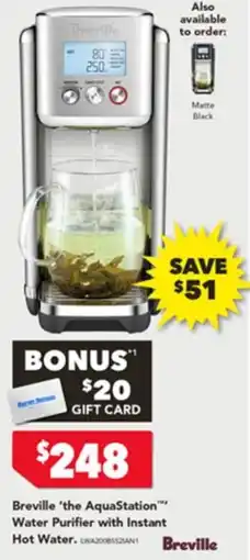 Harvey Norman BrevilleWater Purifier with Instant the aquastation water purifier with instant offer