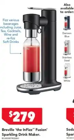 Harvey Norman Breville the infizz fusion sparkling drink maker offer