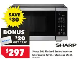 Harvey Norman Sharp flatbed smart inverter microwave oven offer